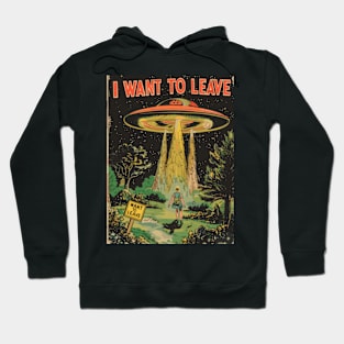 Vintage UFO Abduction Magazine Cover Poster Hoodie